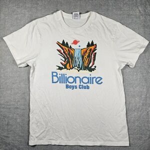 Billionaire Boys Club Mens White Waterfall Spring Water Graphic T-Shirt Size L